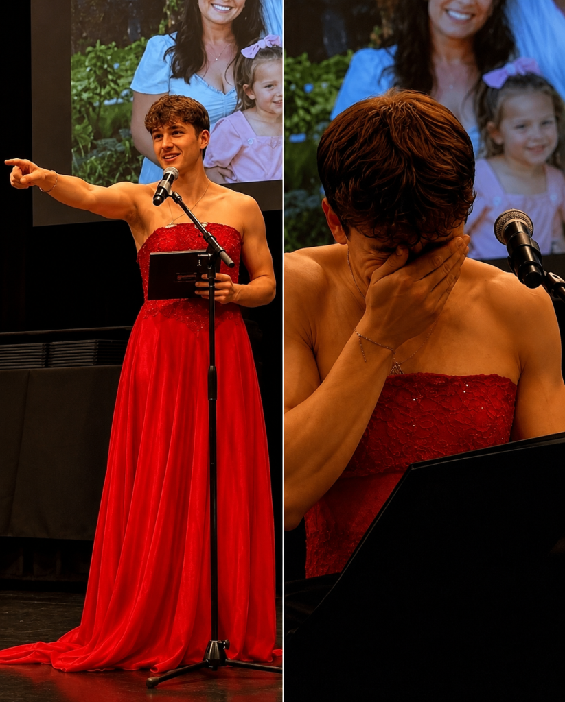 He Walked Across the Graduation Stage in His Late Sister’s Red Dress—What Happened Next Left the Entire Auditorium Silent